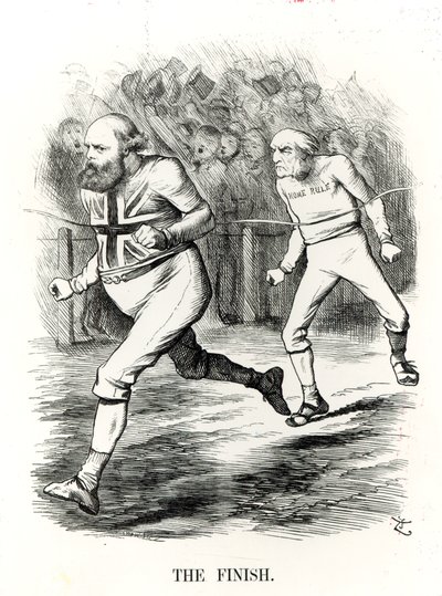 1886年7月17日の「パンチまたはロンドンチャリバリ」のフィニッシュ 作： English School